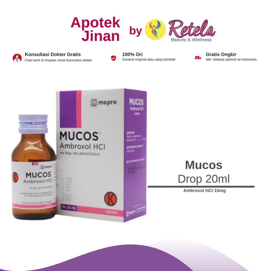 Jual Mucos Drops 20 Ml Ambroxol Hcl 15 Batuk Dan Flu Pilek And Flu