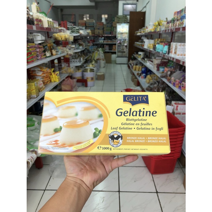 Jual gelatin lembaran halal isi 300 lembar 1kg halal dhaffastore