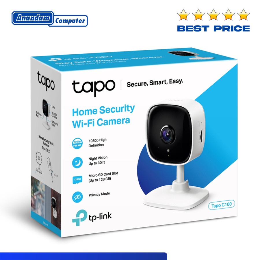 Jual Tp-Link Tapo C100 Home Security Wi-Fi Camera TpLink C 100 WiFi ...