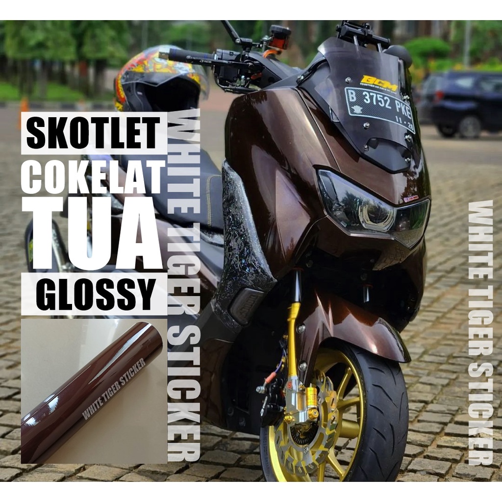 Jual SKOTLET STIKER MOTOR COKLAT TUA GLOSY SCOTLITE COKELAT SKOTLET ...