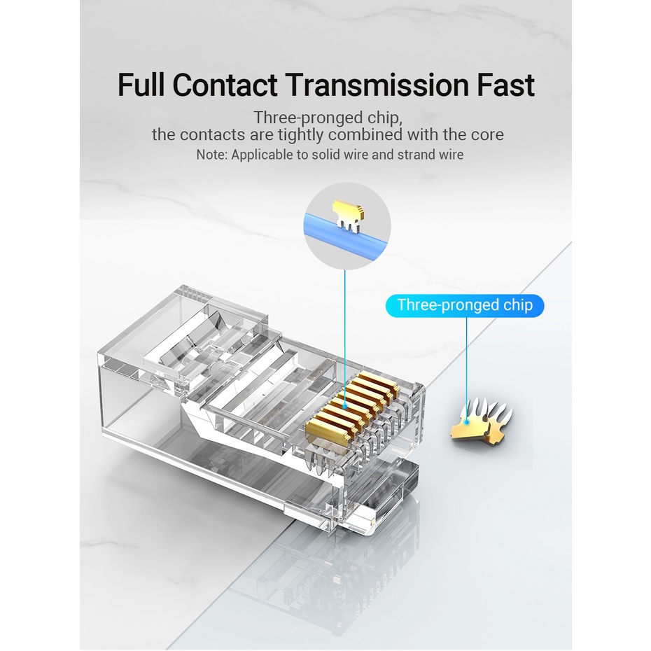 Jual VENTION - Kepala Kabel LAN RJ45 Cat5e Cat6 UTP FTP Modular Plug ...