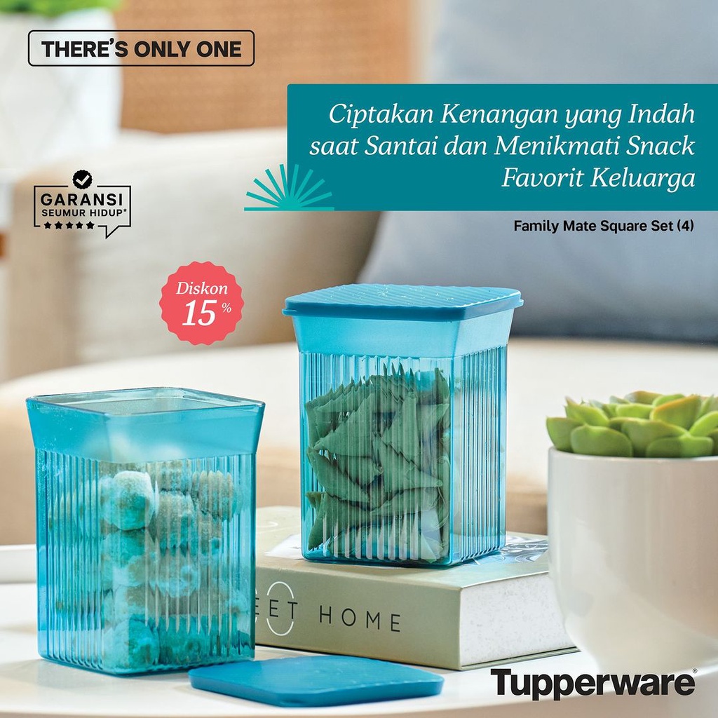 Jual family mate square tupperware toples kristal family mate square ...