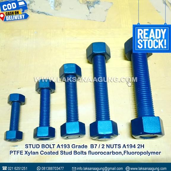 Jual STUD BOLT B7/2H FLUOROCARBON PTFE 1/2" X 75MM FLUOROPOLYMER Shopee Indonesia