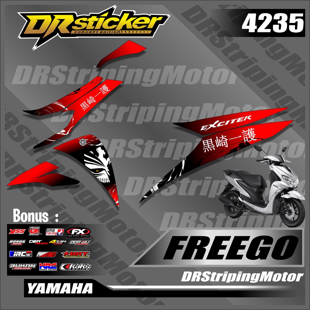 Jual 4235 Striping sticker Motor Freego Variasi Yamaha Semifull Desain ...
