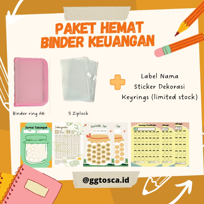 Jual Binder Keuangan Binder A Binder Saving Challenge Paket Hemat Binder Keuangan