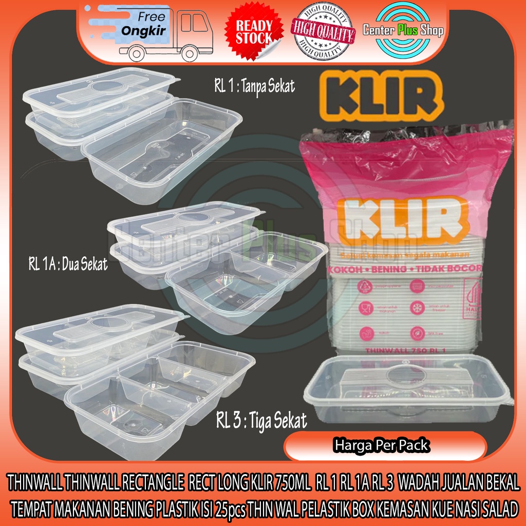 Jual Thinwall Rectangle Long Klir Ml Rl Rl A Rl Thinwal Rect