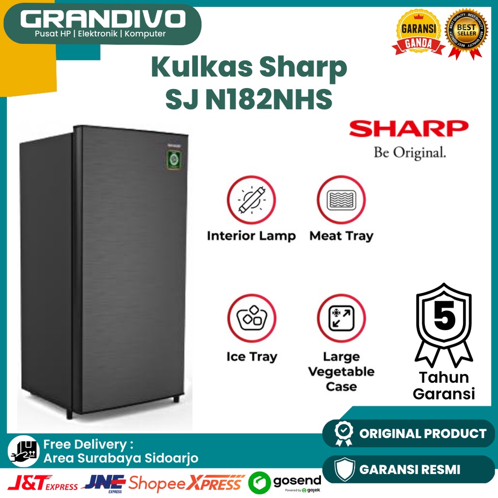 Jual Kulkas Sharp 1 Pintu Sharp Lemari Es SJ N182NHS Garansi Resmi