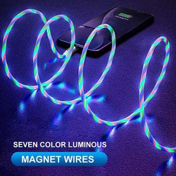 Jual Kabel Data Magnetic LED X Cabel Charger Magnetik 3in1 Micro Type C ...