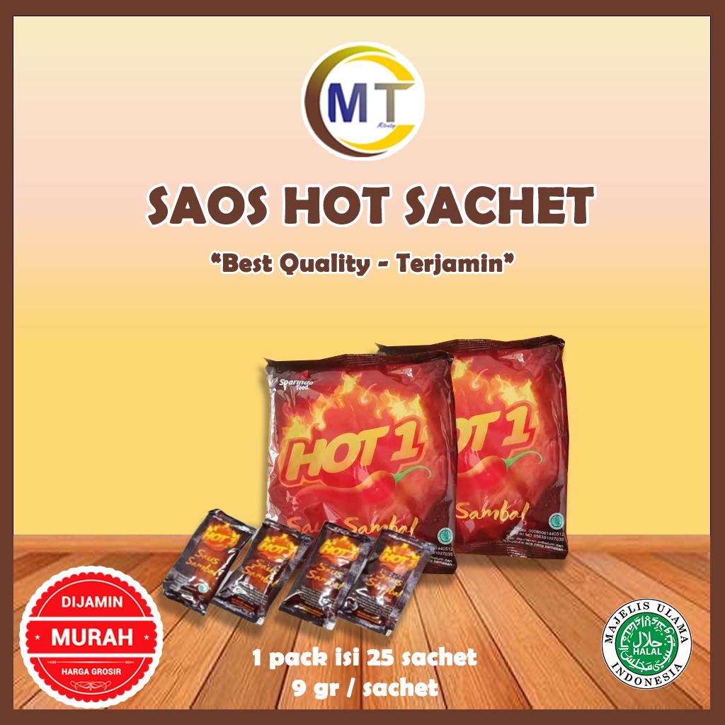 Jual Saos Sambal Hot 1 Pack 25 Sachet Saus Sambal Hot Saus Sosis Bakar