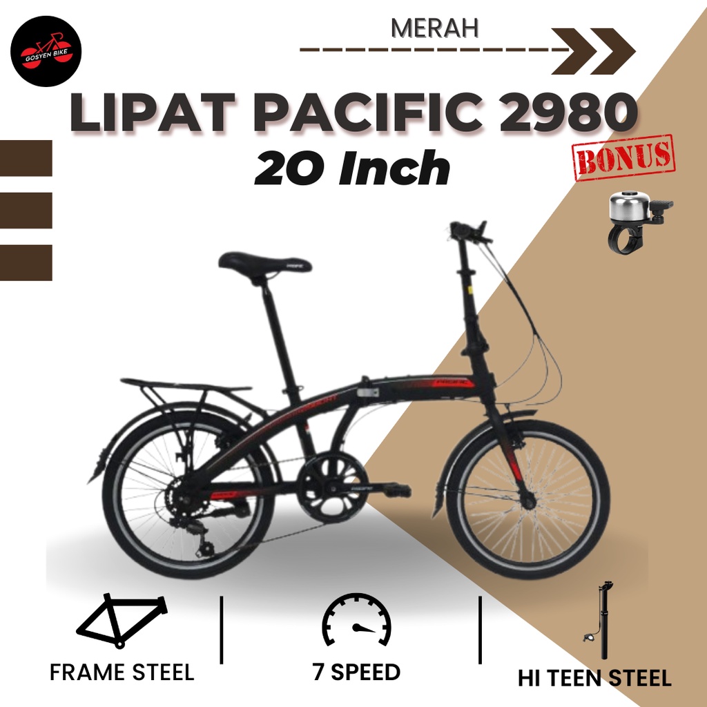 Jual SEPEDA LIPAT SELI FOLDING BIKE PACIFIC 20 INCH 2980 HT Disc Brake ...