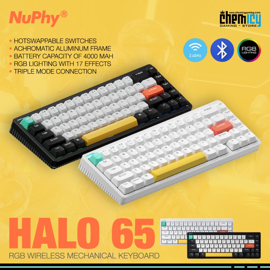 Jual Nuphy Halo 65 RGB Wireless Mechanical Gaming Keyboard | Shopee ...