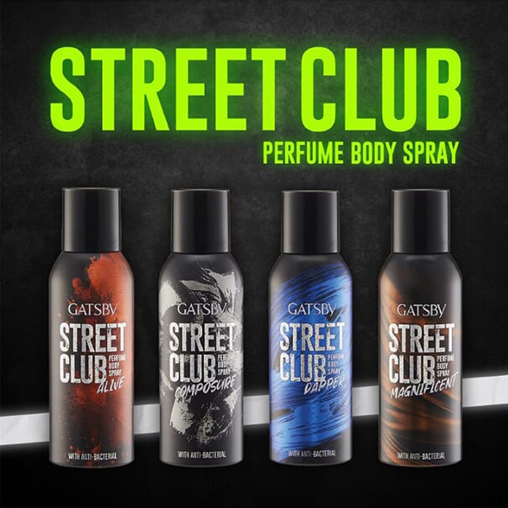 Jual GATSBY BODY SPRAY STREET CLUB 150ML Shopee Indonesia