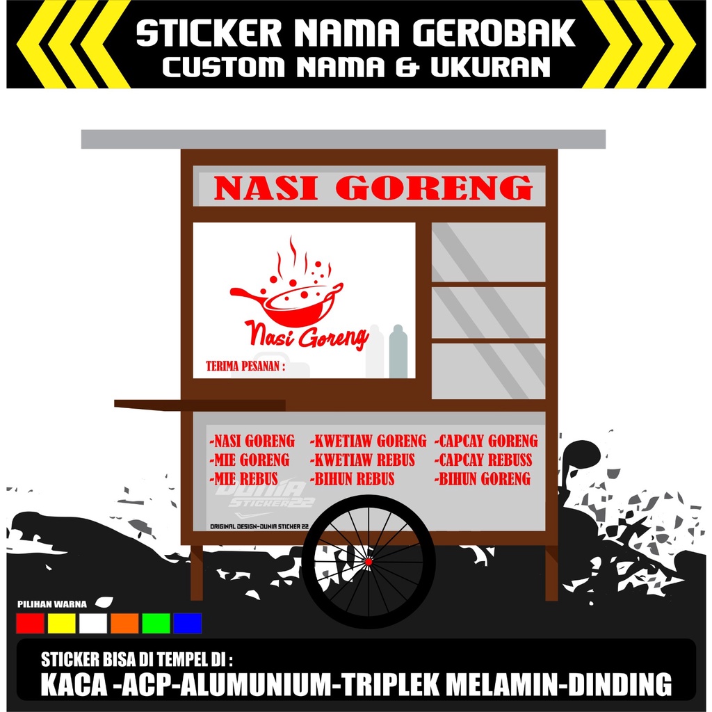 Jual Sticker Kaca Cutting Sticker Kaca Sticker Nama Gerobak