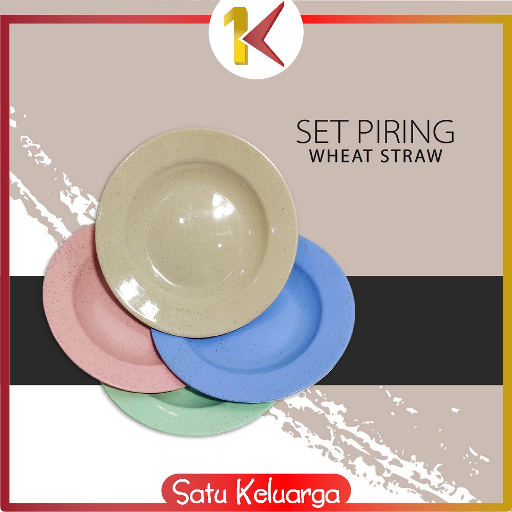 Jual Sk C812 Piring Makan Plastik Bulat Jerami Wheat Straw 22cm 4in1