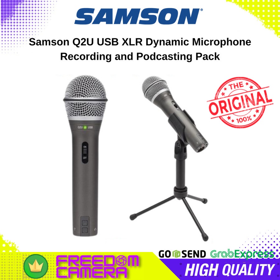 Jual Samson Q2U USB XLR Dynamic Microphone Recording and Podcasting