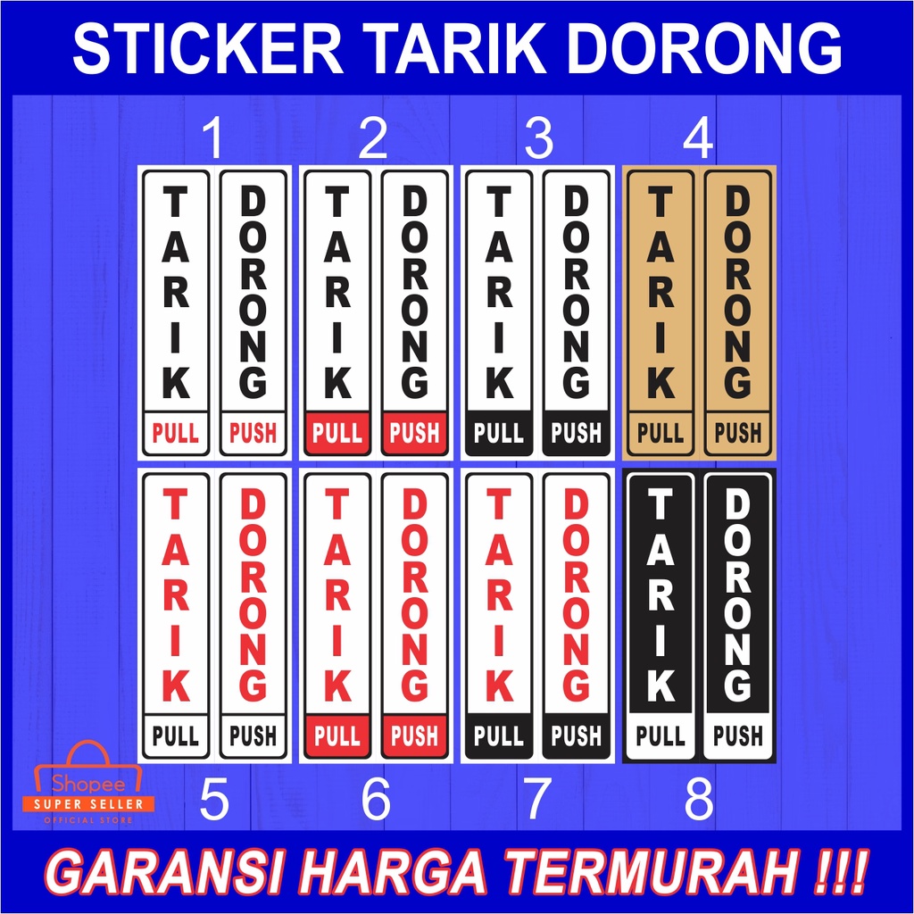 Jual Sticker Pintu Tarik Dorong X Shopee Indonesia