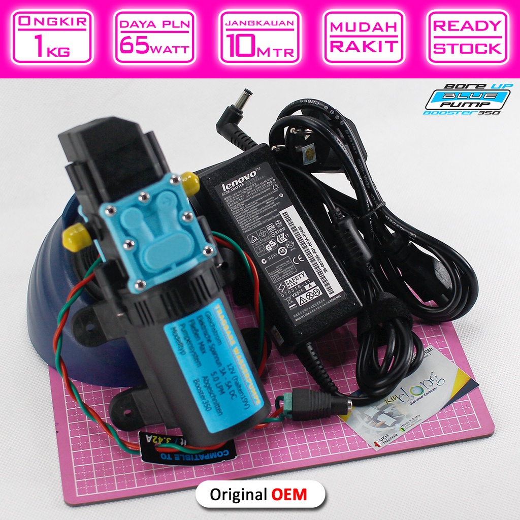 Jual Steam Motor Booster350 DC Pump + Adaptor OEM Laptop 19Volt Hemat ...