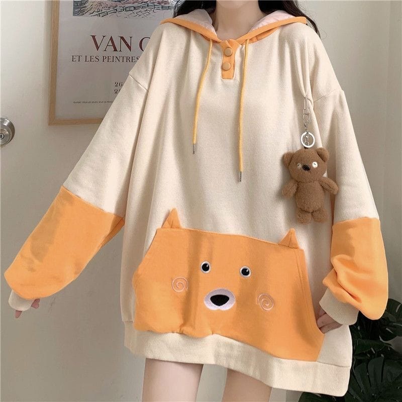 Jual Pepi Bear Hoodie Sweater Wanita Oversize Sweater Bordier Bigsize Korean Style Sweatshirt Wanita Korea Shopee Indonesia