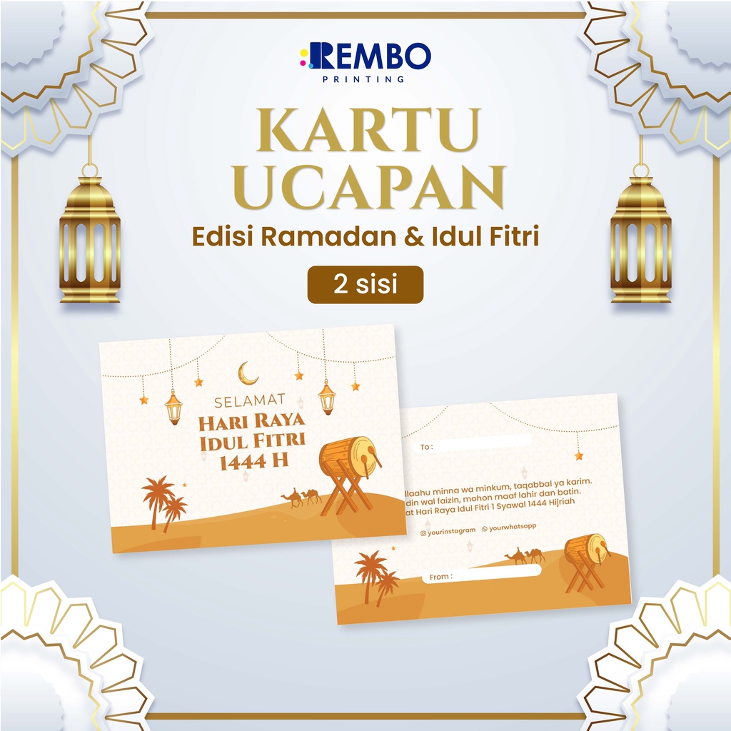 Jual Kartu Ucapan 2 Sisithank You Cardgreetings Card Landscape Spesial Ramadanidul Fitri 5915