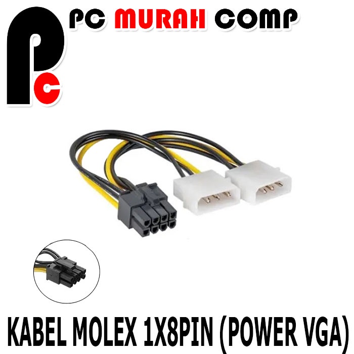 Jual KABEL VGA POWER 8 PIN MOLEX PSU Shopee Indonesia