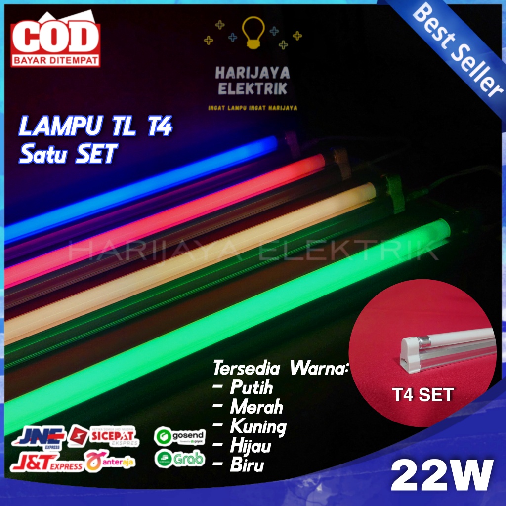 Jual Lampu Tl T Neon Set Watt Komplit Kap Lampu Etalase Warna Hijau Shopee Indonesia