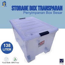 Jual Storage Box Transparan 138 Liter Container Penyimpanan Boks Besar ...