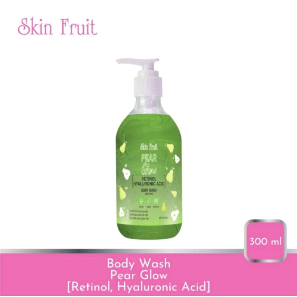 Jual SKIN FRUIT BODY WASH PEAR GLOW RETINOL HYALURONIC ACID 300ML