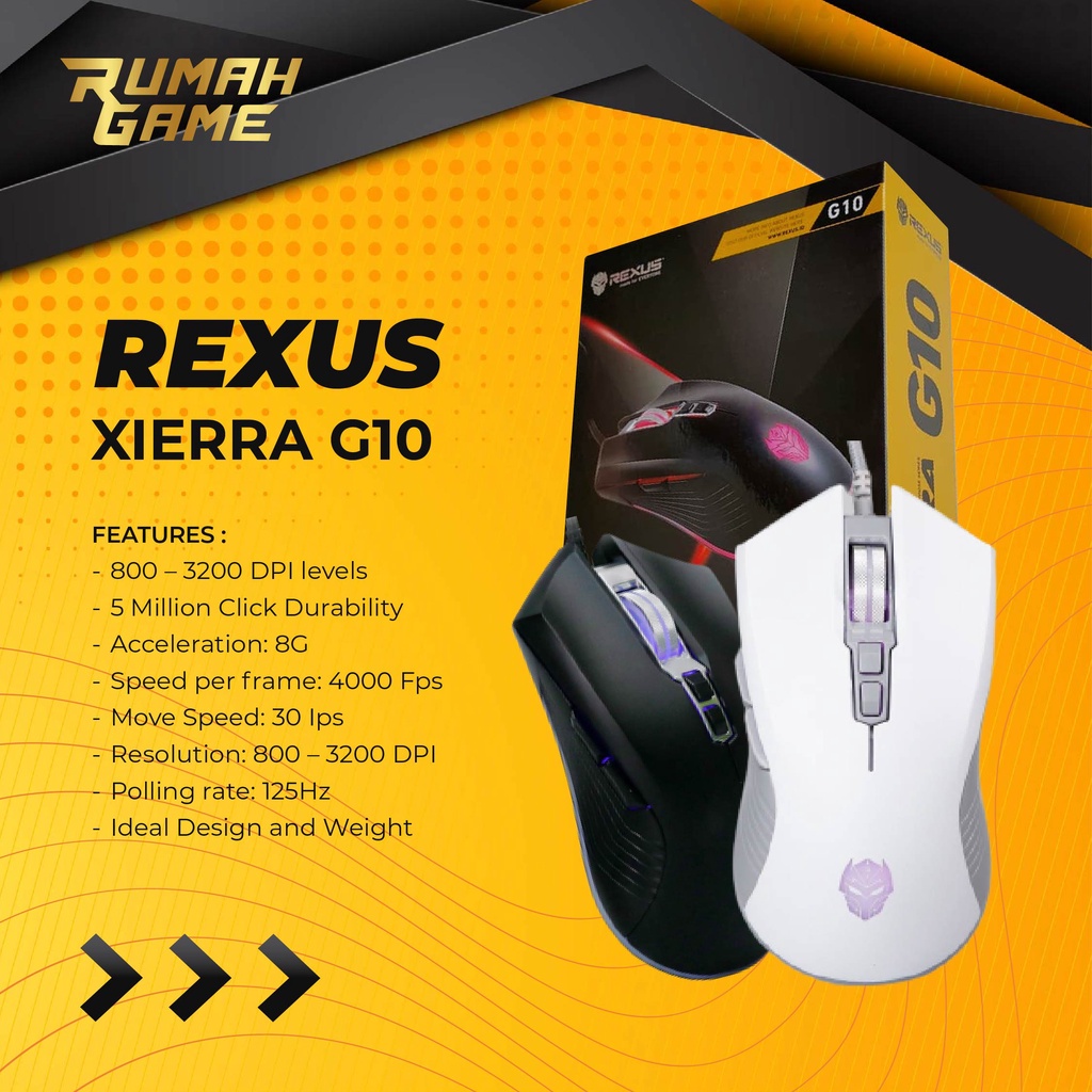 Jual Mouse Gaming REXUS XIERRA G10 Murah Garansi 1Th | Shopee Indonesia