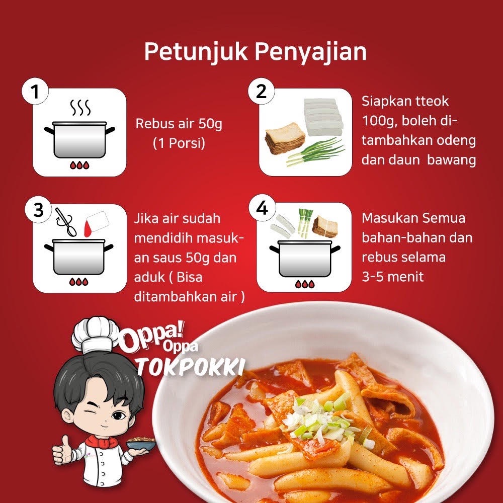 Jual Oppa Tteokbokki tokpokki tokpoki topoki korea rice cake 1kg ...