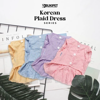 Baju Kucing Cewek Kostum Lucu - Bukipet Korean Plaid Dress Series