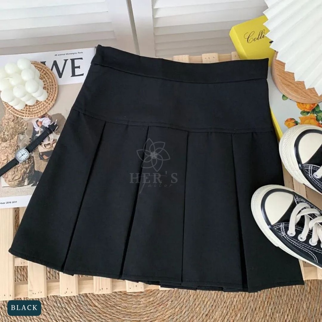 Jual Her's ID Vita High-Waist Pleated Mini Skirt A Line High