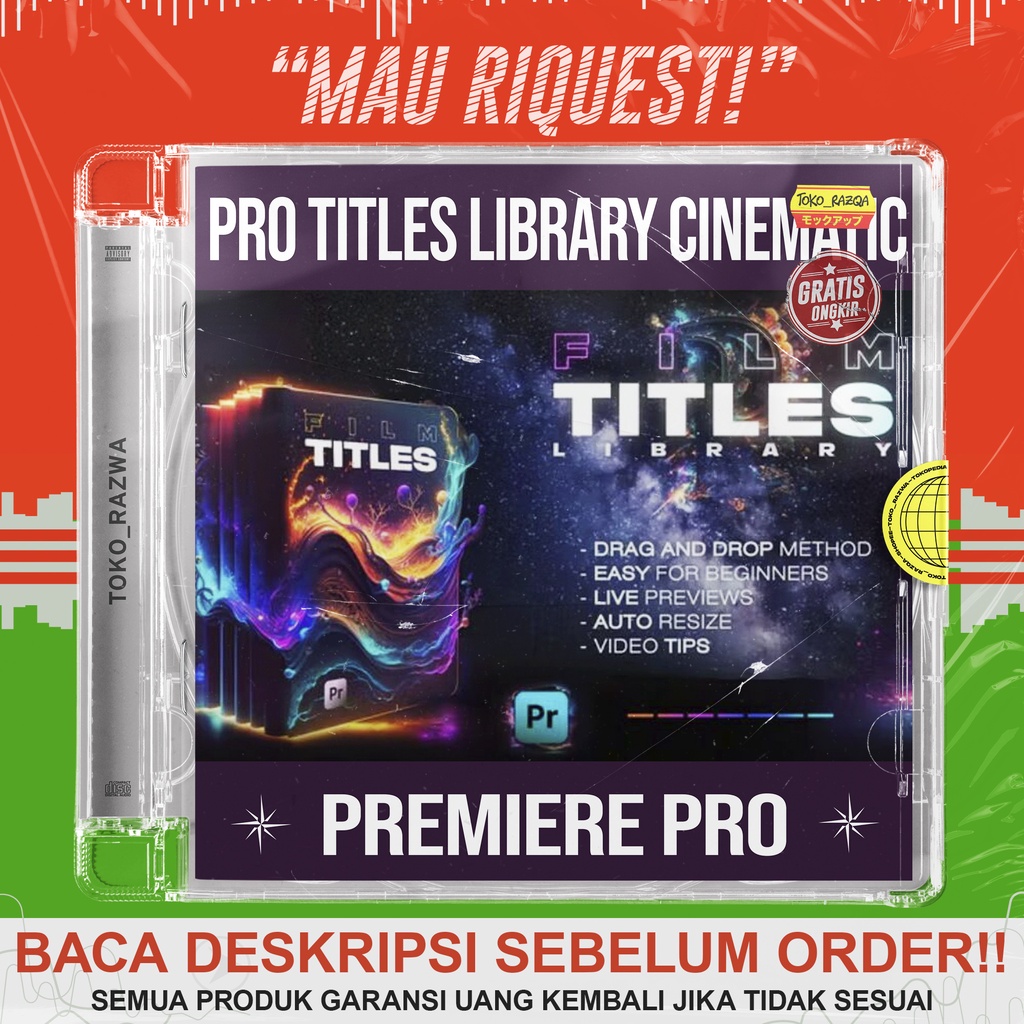 Jual Pro Titles Library Cinematic - Titles & FX for Premiere Pro MOGRT ...