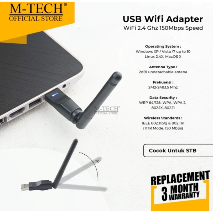Jual DONGLE STB WIFI M-TECH SUPPORT STB TV BOX DIGITAL Chipset: MT7601 ...