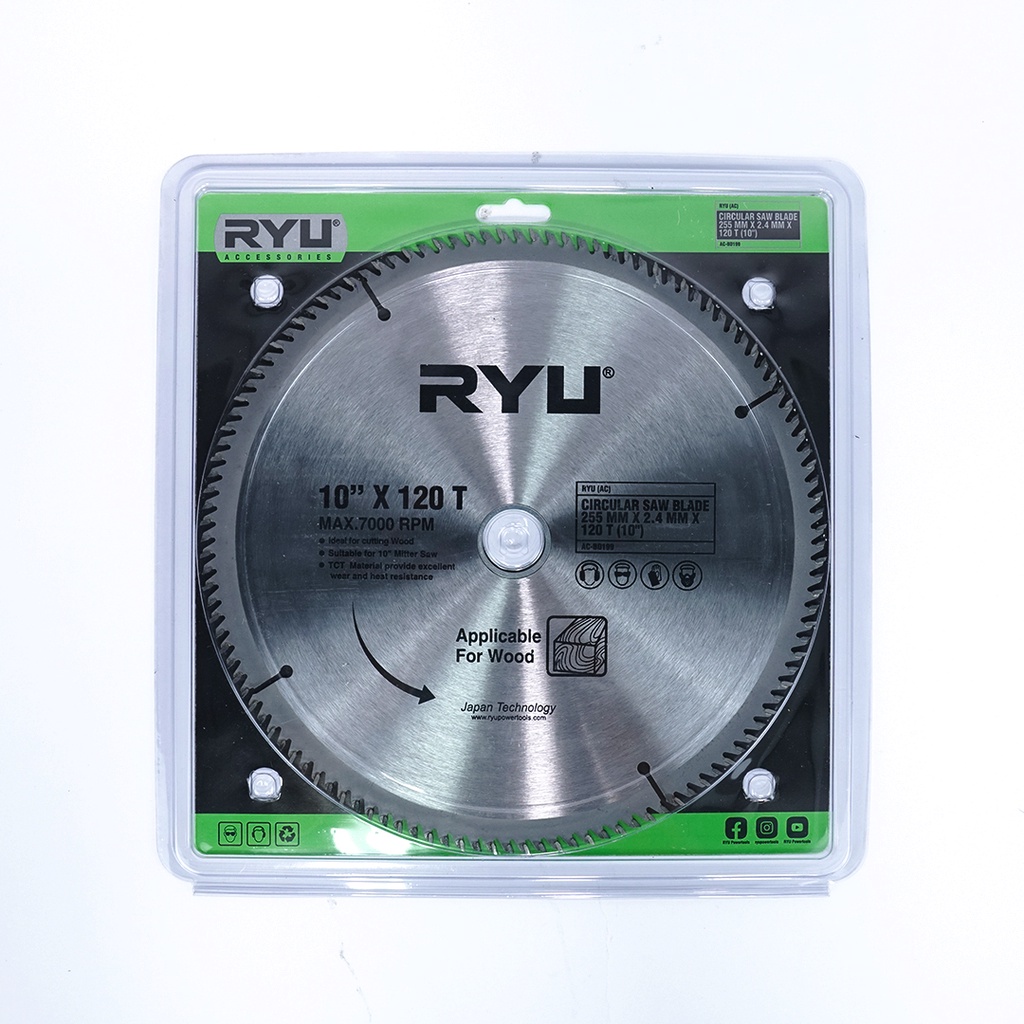 Jual RYU CIRCULAR SAW BLADE 255 MM X 2.4 MM X 120 T | Shopee Indonesia