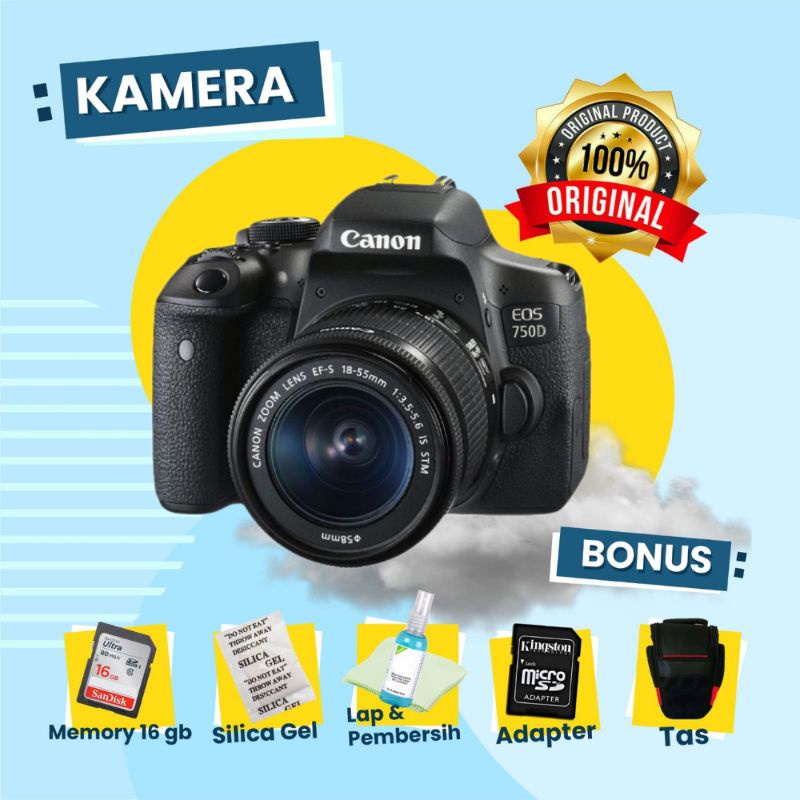 Jual Canon Eos 750d Eos Kiss X8i Kit Second Kamera Dslr Mulus Layar