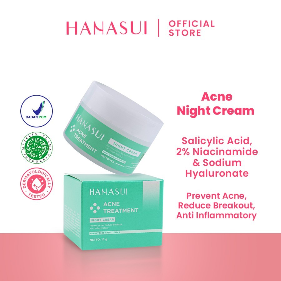 Jual Hanasui Acne Treatment Night Cream 15gr | Shopee Indonesia