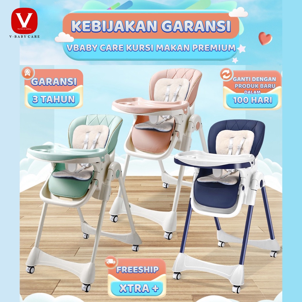 V-BABY CARE Kursi Makan Bayi/ Bayi Rumah Tangga Anak Multifungsi Meja  Makan/ Kursi makan Lipat Duduk dan Berbaring Safety Anti Jatuh Kursi  VBABY-G03