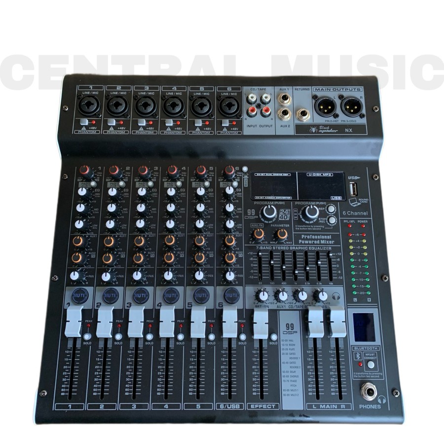 Jual POWER MIXER BLACK SPIDER 6 CHANNEL NX6 GARANSI ORIGINAL Shopee