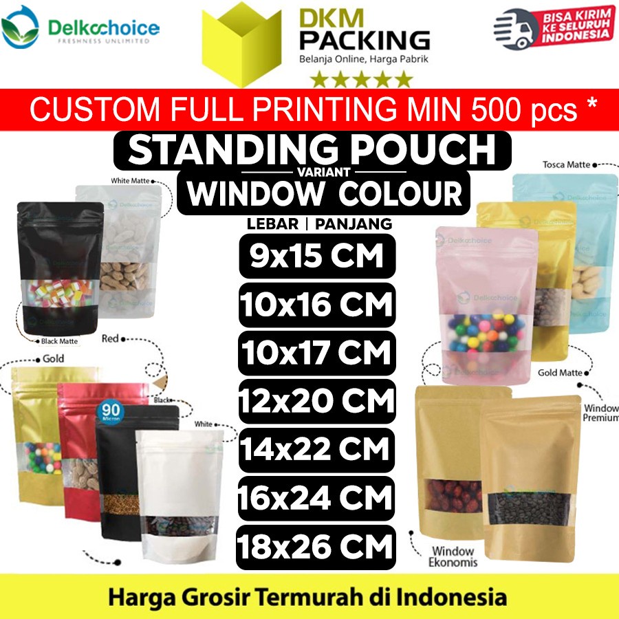 Jual Standing Pouch Window Varian Plastik Klip Sealer Makanan