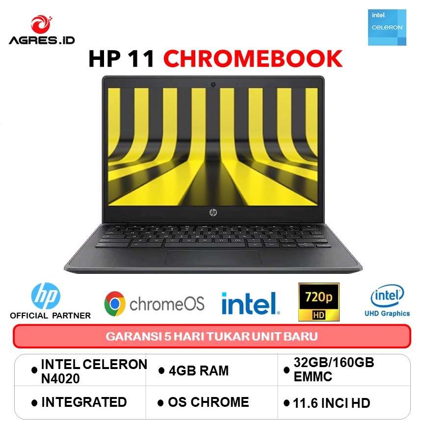 Jual Hp 11 Chromebook G8 Intel N4020 Ram 4gb 32gb 160gb 11 6 Inchi Hd