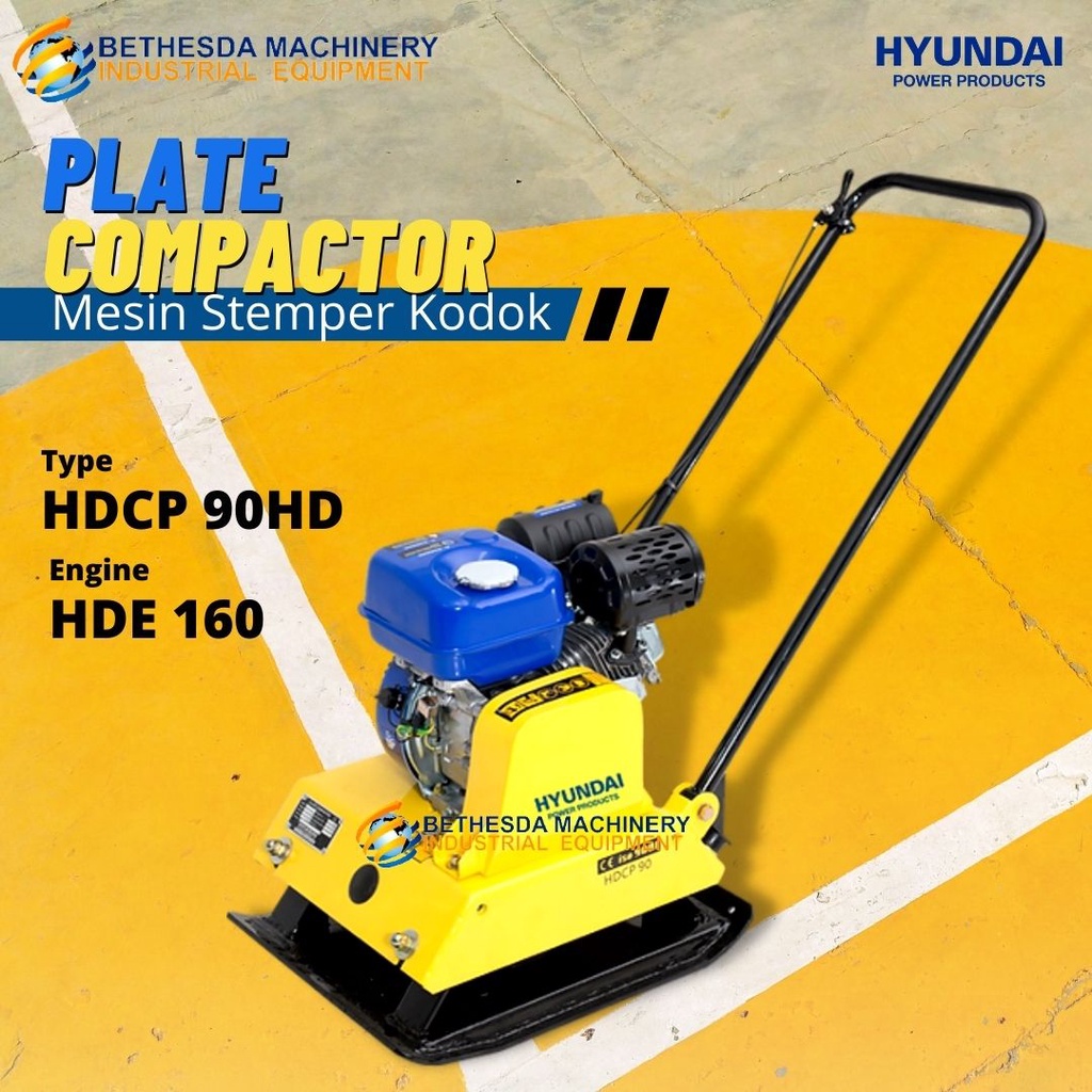 Jual Mesin Stemper Tanah Kodok / Plate Compactor Hyundai HDE 160 5.5 HP ...