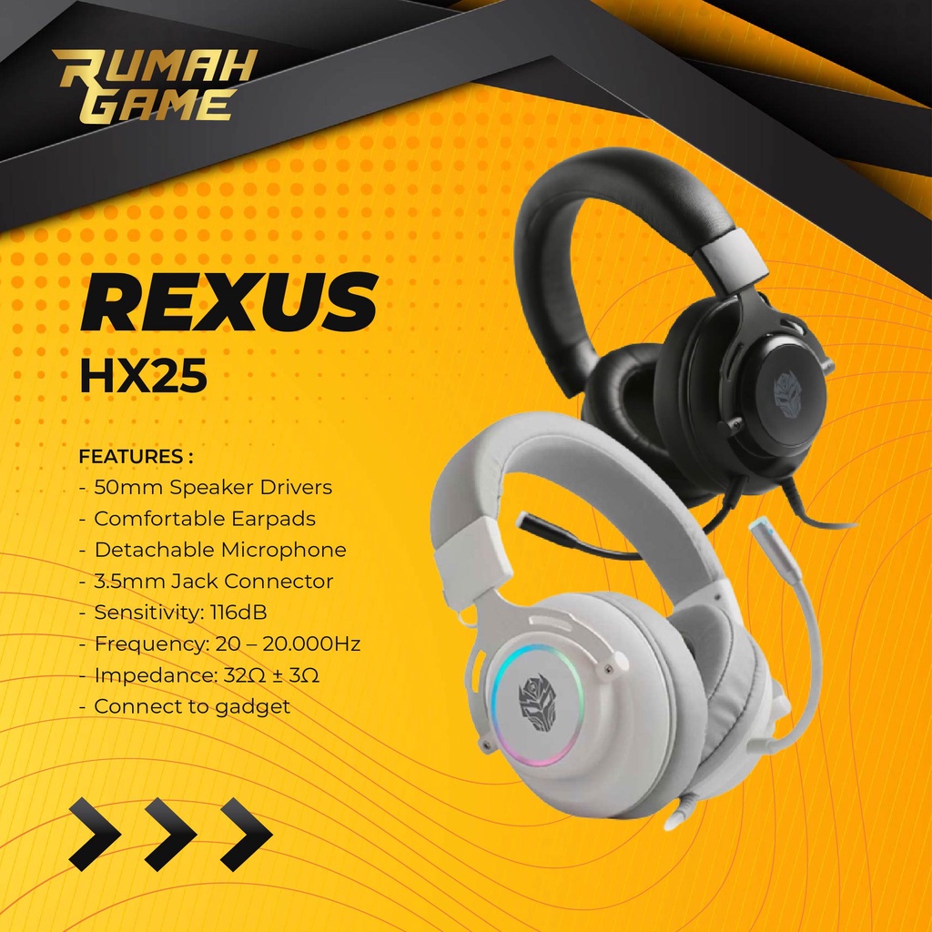 Jual Rexus Headset Gaming Thundervox Stream HX25 - Hitam | Shopee Indonesia