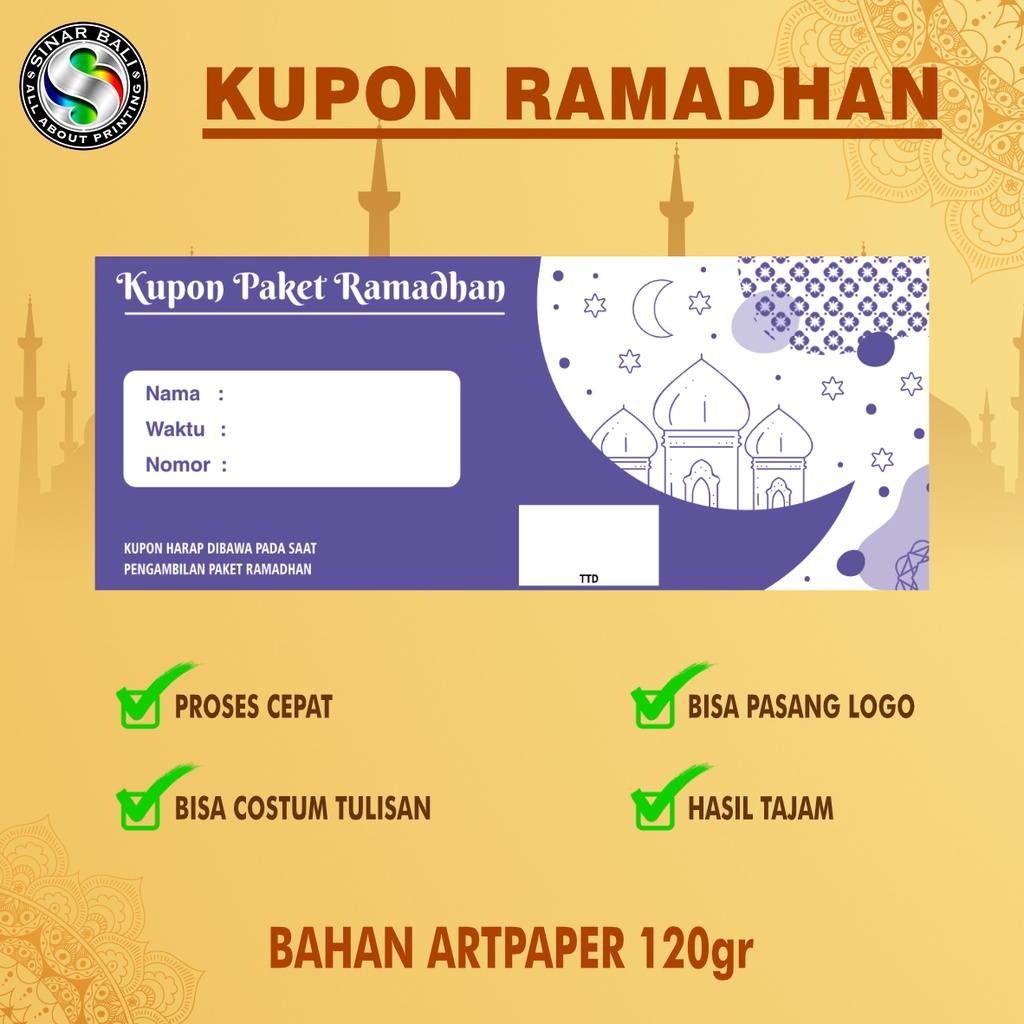 Jual Kupon / Voucer Infak / Ramadhan / Kurban / sahur / Buka Puasa ...