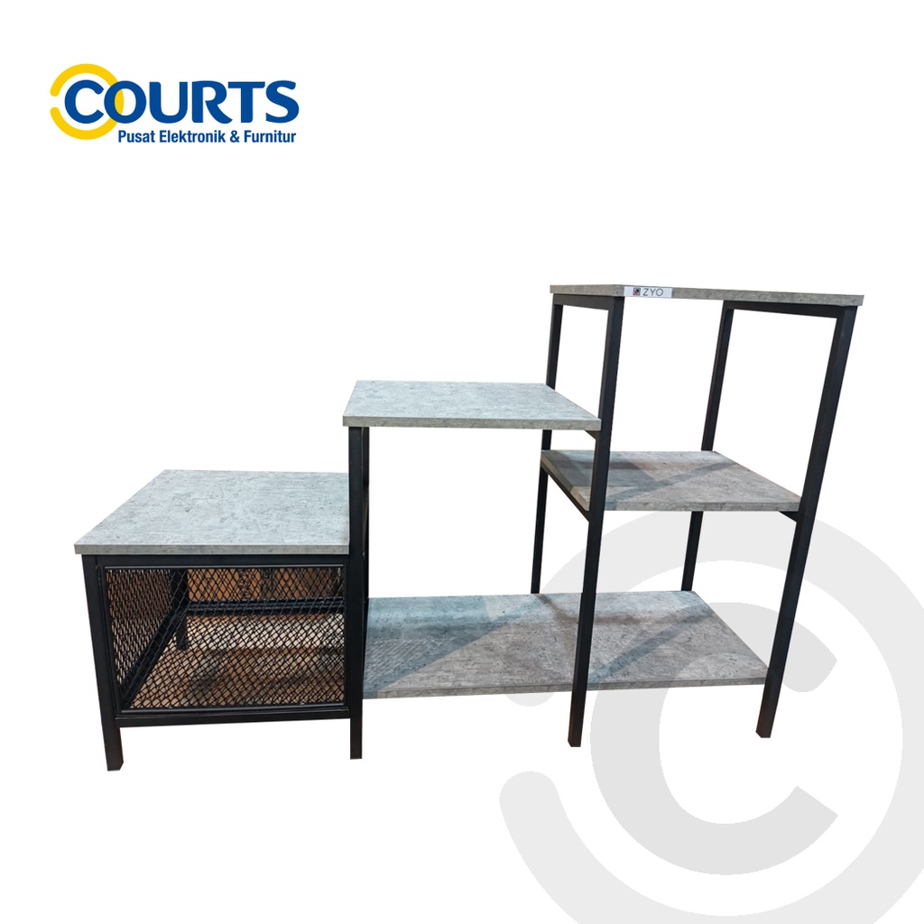 Jual MEJA ZYO- MULTI PORPOSE RACK CONCRETE - BLACK TEXT | Shopee Indonesia