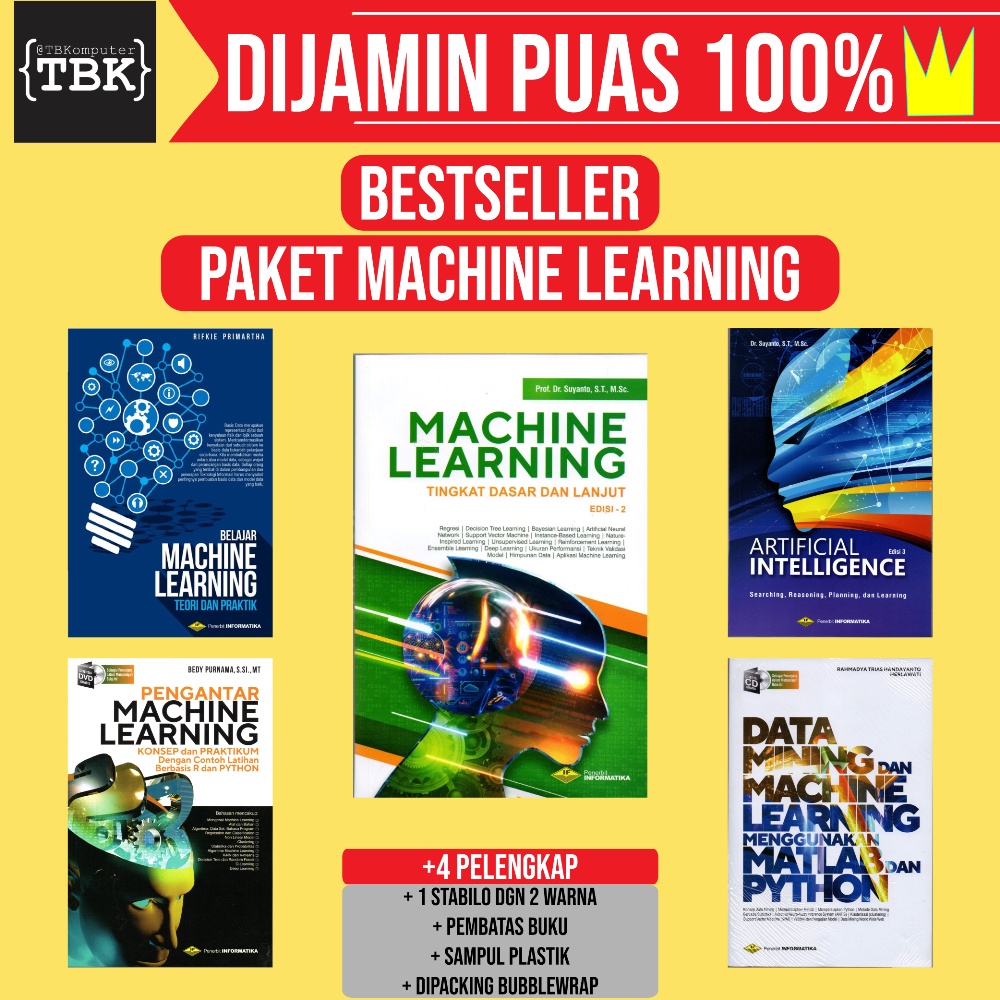 Jual PAKET LENGKAP BUKU MACHINE LEARNING DAN ARTIFICIAL INTELLIGENCE ...