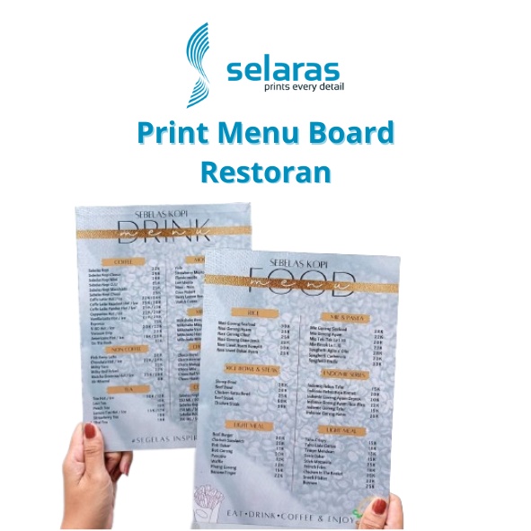 Jual Print Menu Board Restoran / Cafe / Papan Menu Fancy Selaras ...