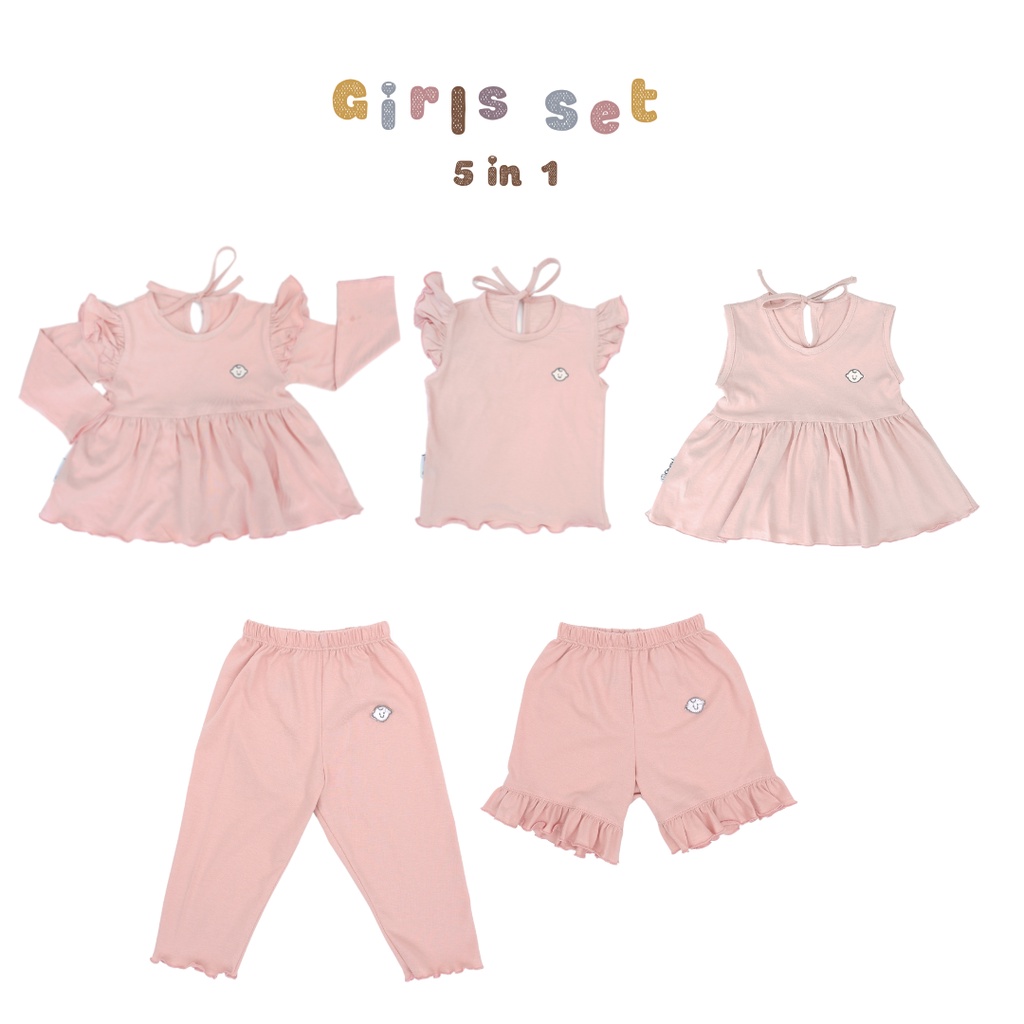 Jual CruCil Factory Baju Kaos Anak Basic Set Girls 5in1 (6m - 8y ...