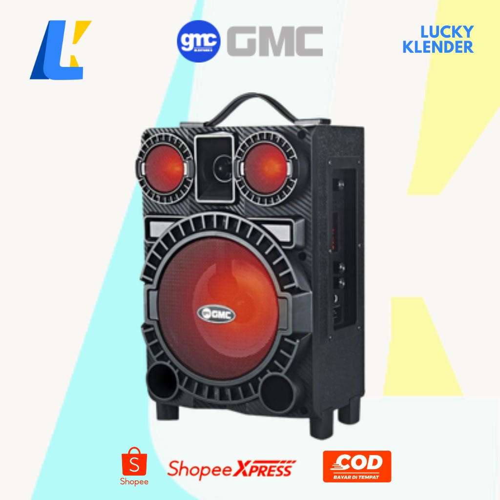 Jual Speaker Portable GMC 897P Bluetooth + Wireless Mic dengan Fitur