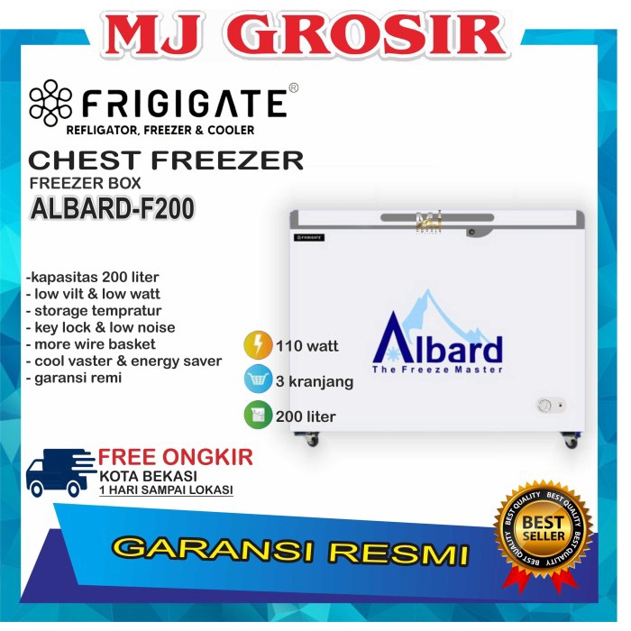 Jual FRIGIGATE F 200 CHEST FREEZER BOX 200 L LEMARI PEMBEKU 200 LITER ...