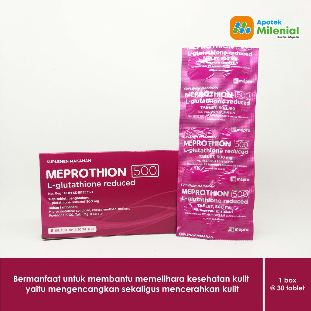 Jual Meprothion 500 Mg L Glutathion Isi 30 Tablet Box Shopee Indonesia